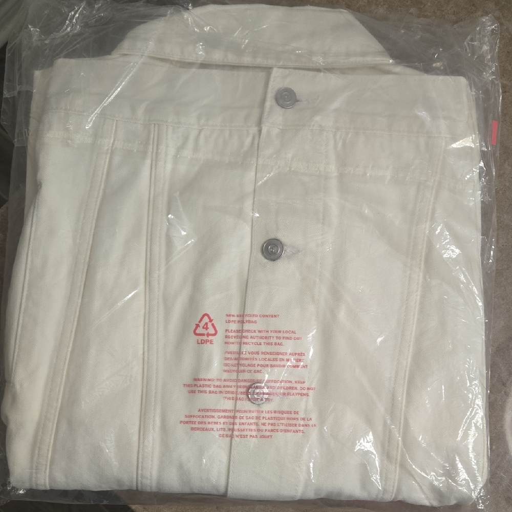 White Denim Jacket with Pink Victoria Secret - Picture 2 of 2